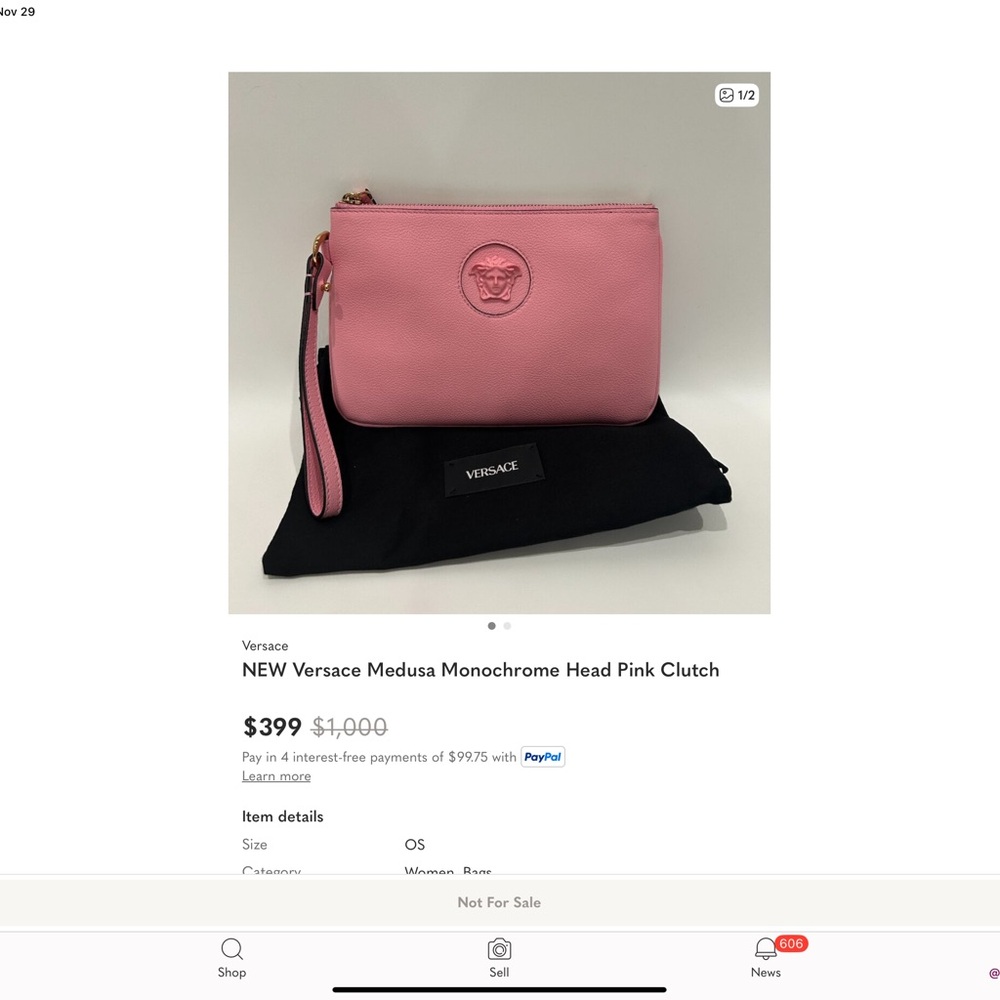 Versace Pink Leather Wristlet